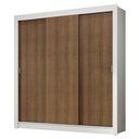 Ver imagem 3 de Guarda-roupa Casal 3 Portas de Correr Branco/rustic Nobre Madesa