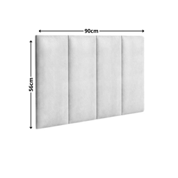 Cabeceira Branco Corino Estofada Solteiro 0,90cm Pérola Quarto Decoração Lisa - 4