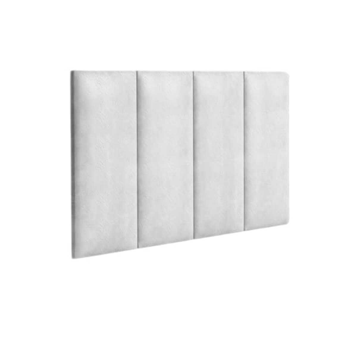 Cabeceira Branco Corino Estofada Solteiro 0,90cm Pérola Quarto Decoração Lisa