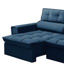 Ver imagem 3 de Sofá Retrátil Reclinável 3 Lugares 180cm Blanches F05 Veludo Azul - Mpozenato