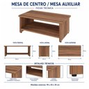 Ver imagem 5 de Mesa de Centro Workstart 0,90x0,50x0,35m - Nogal Sevilha -Workstart - 21431