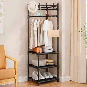 Organizador Vertical de Canto: Cabideiro e Sapateira 3 Andar