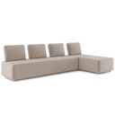 Ver imagem 2 de Sofá 4 Lugares com Chaise 296cm Rovier Veludo Bege Z32 - Mpozenato