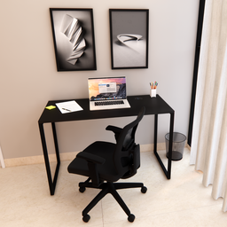 Mesa Escrivaninha Home Office Estilo Industrial 100% Mdf com Usb/tipo-c Embutido:preto Tx - 1