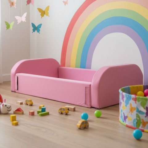 Kit Cama Montessoriana Infantil Baby 148PX90LX41A + Colchão Espuma D18 130PX70L