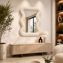 Ver imagem 1 de Espelho Decorativo New York Veludo 67x90cm Off White
