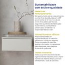 Ver mais imagens de Mesa de Cabeceira Suspensa Planejada 100% MDF Orion CabeCasa MadeiraOriginals Bege