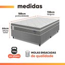 Ver imagem 4 de Cama Box Colchão Casal Molas Ensacadas Euro In Up 138x188x64cm Cinza / Branco Probel