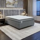Ver imagem 3 de Cama Box Colchão Casal Molas Ensacadas Euro In Up 138x188x64cm Cinza / Branco Probel