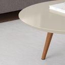 Ver imagem 5 de Mesa de Centro para Sala Madeira Redonda Pés Palito Luna Patrimar Off White