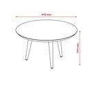 Ver imagem 4 de Mesa de Centro para Sala Madeira Redonda Pés Palito Luna Patrimar Off White