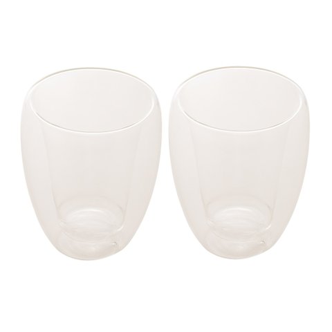 Conjunto 2 Copos P/Chá de Vidro C/Parede Dupla 260ml Lyor