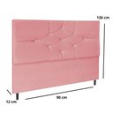Ver imagem 4 de Cabeceira Cama Solteiro 90 Cm Camboriú Suede Rosa e Frame