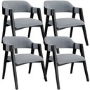 Ver imagem 1 de Kit 4 Cadeiras Sala de Jantar Estar Living Estofada Suran L02 Preto Bouclê Cinza - Lyam Decor
