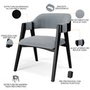 Ver imagem 4 de Kit 4 Cadeiras Sala de Jantar Estar Living Estofada Suran L02 Preto Bouclê Cinza - Lyam Decor