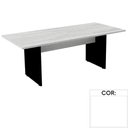 Ver imagem 1 de Mesa de Reunião Retangular 200x90cm Pé Painel Pe25 em MDP Branca com Base Branca