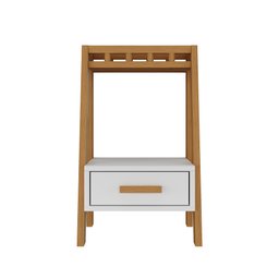 Mesa de Cabeceira Europa Pés de Madeira:branco - 2