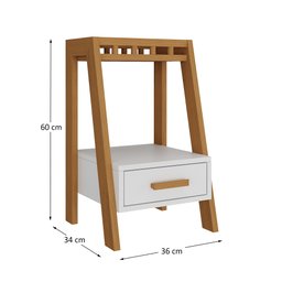 Mesa de Cabeceira Europa Pés de Madeira:branco - 4