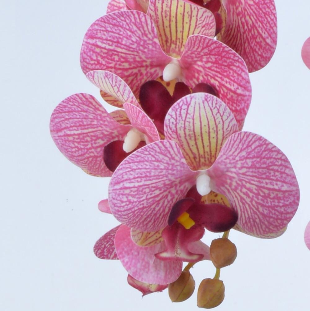 Arranjo 4 Orquídeas Artificiais Rosa em Terrário Prata Yasmin - 3