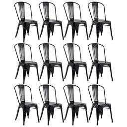 Kit 12 Cadeiras Iron Tolix - Preto - 1