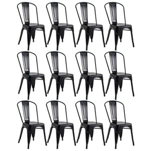 Kit 12 Cadeiras Iron Tolix - Preto