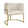 Kit Divã Luna 140cm Lado Esquerdo e 02 Poltronas Base de Ferro Dourado Linho Doce Sonho Móveis Bege - 9