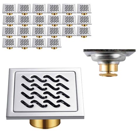 Ralo Inox Kit 22 Uni Anti Odor 10x10 Anti Quintal Banheiro Varanda Higienico Casa Inseto Lavabo Lava