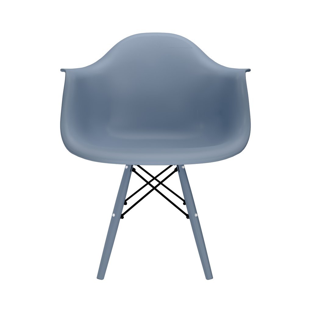 CADEIRA EAMES COM BRAÇO AZUL ZIMBRO PÉS EM POLIPROPILENO