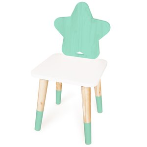 Cadeira Infantil de Madeira Estrela - Verde Claro