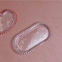 Ver imagem 2 de Travessa Oval de Cristal Transparente Coração 25x13x2,5cm