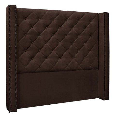 Cabeceira Solteiro 0,90m Vicenza Suede Marrom Café - Pallazio