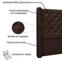 Ver imagem 4 de Cabeceira Solteiro 0,90m Vicenza Suede Marrom Café - Pallazio