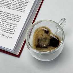 Cj 2 Xícaras P/Café de Vidro C/Parede Dupla Heart 80ml Lyor - 6