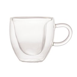 Cj 2 Xícaras P/Café de Vidro C/Parede Dupla Heart 80ml Lyor - 3