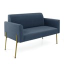 Ver imagem 6 de Sofá Namoradeira e 2 Poltronas Pé de Ferro Dourado Marisa Suede D03 - D'Rossi Azul Marinho