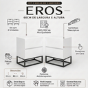 Ver imagem 2 de Kit Mesa Cabeceira Eros Estilo Industrial Eros 60cm Moderna Casal