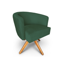 Ver imagem 1 de Poltrona Decorativa Leila em Veludo Base de Madeira MQ Decor - Verde Musgo Veludo
