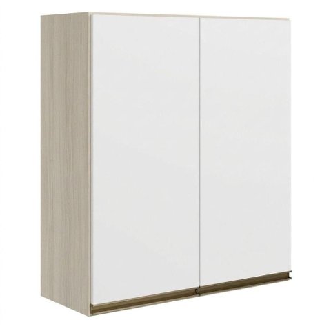 Armario Aereo 2 Portas MDF 80x90 cm Kali 119846 Bianco Toq Branco Nicioli