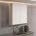 Ver imagem 6 de Armario Aereo 2 Portas MDF 80x90 cm Kali 119846 Bianco Toq Branco Nicioli