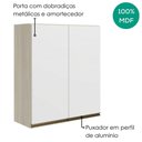 Ver imagem 4 de Armario Aereo 2 Portas MDF 80x90 cm Kali 119846 Bianco Toq Branco Nicioli