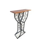 Ver imagem 1 de Adega ferro e madeira de chão para vinhos parador suporte garrafas formato taça