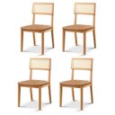 Ver imagem 1 de Kit 4 Cadeiras de Jantar com Encosto de Telinha Ava Marrom/Caramelo/Nature