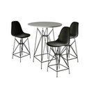Ver imagem 1 de Jogo Mesa Bistrô Eames Branca 60Cm 3 Banquetas Preta Base Ferro Preto - Cor: Branco
