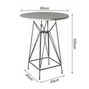 Ver imagem 2 de Jogo Mesa Bistrô Eames Branca 60Cm 3 Banquetas Preta Base Ferro Preto - Cor: Branco