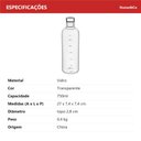 Ver imagem 7 de Garrafa de Vidro 750ml Transparente 24x8x8cm Água Suco Geladeira Bebidas Tampa