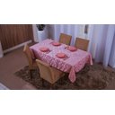 Ver imagem 3 de toalha de mesa quadrada 4 lugares tecido jacquard 1,35x1,50:rosa
