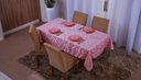 Ver imagem 3 de toalha de mesa quadrada 4 lugares tecido jacquard 1,35x1,50:rosa