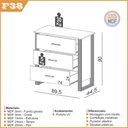 Ver imagem 2 de Cômoda Industrial 3 Gavetas F38 Freijó Preto Fosco Dalla Costa