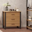 Ver imagem 1 de Cômoda Industrial 3 Gavetas F38 Freijó Preto Fosco Dalla Costa