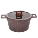 Ver imagem 4 de Jogo Panelas Indução Antiaderente Revestimento Mármore 16 Peças Marrom